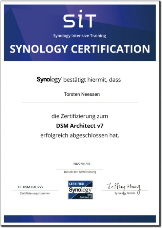 SIT Synology Zetrifikat DSM Architekt