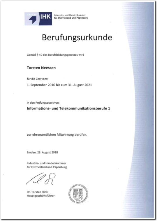 IHK Prüfungsausschuss Mitglied 2