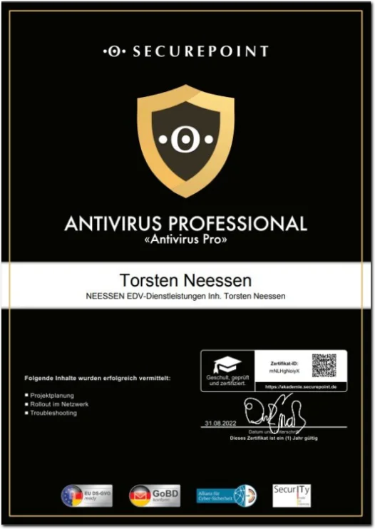 Securepoint Antivirus Pro Zetifikat